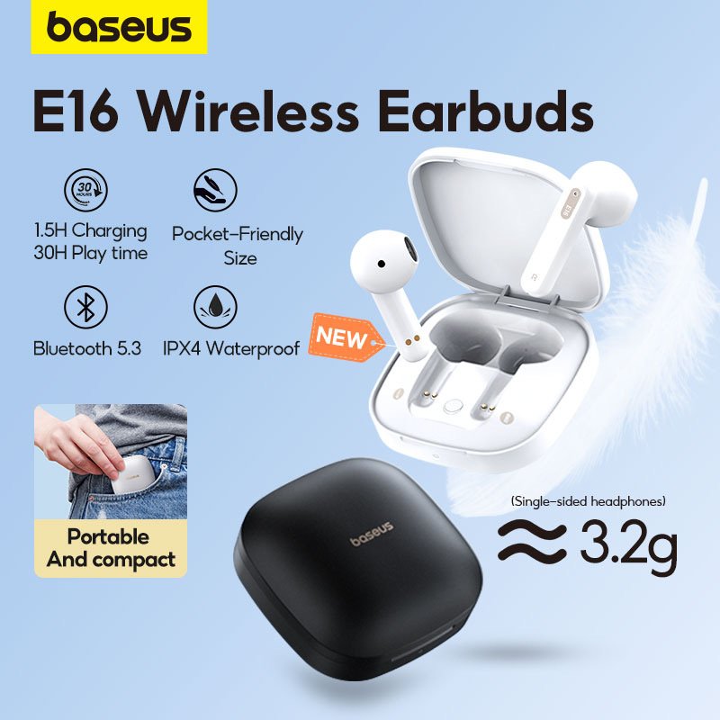 Baseus E16 TWS Earbuds Bluetooth 5.3 Wireless Earphones